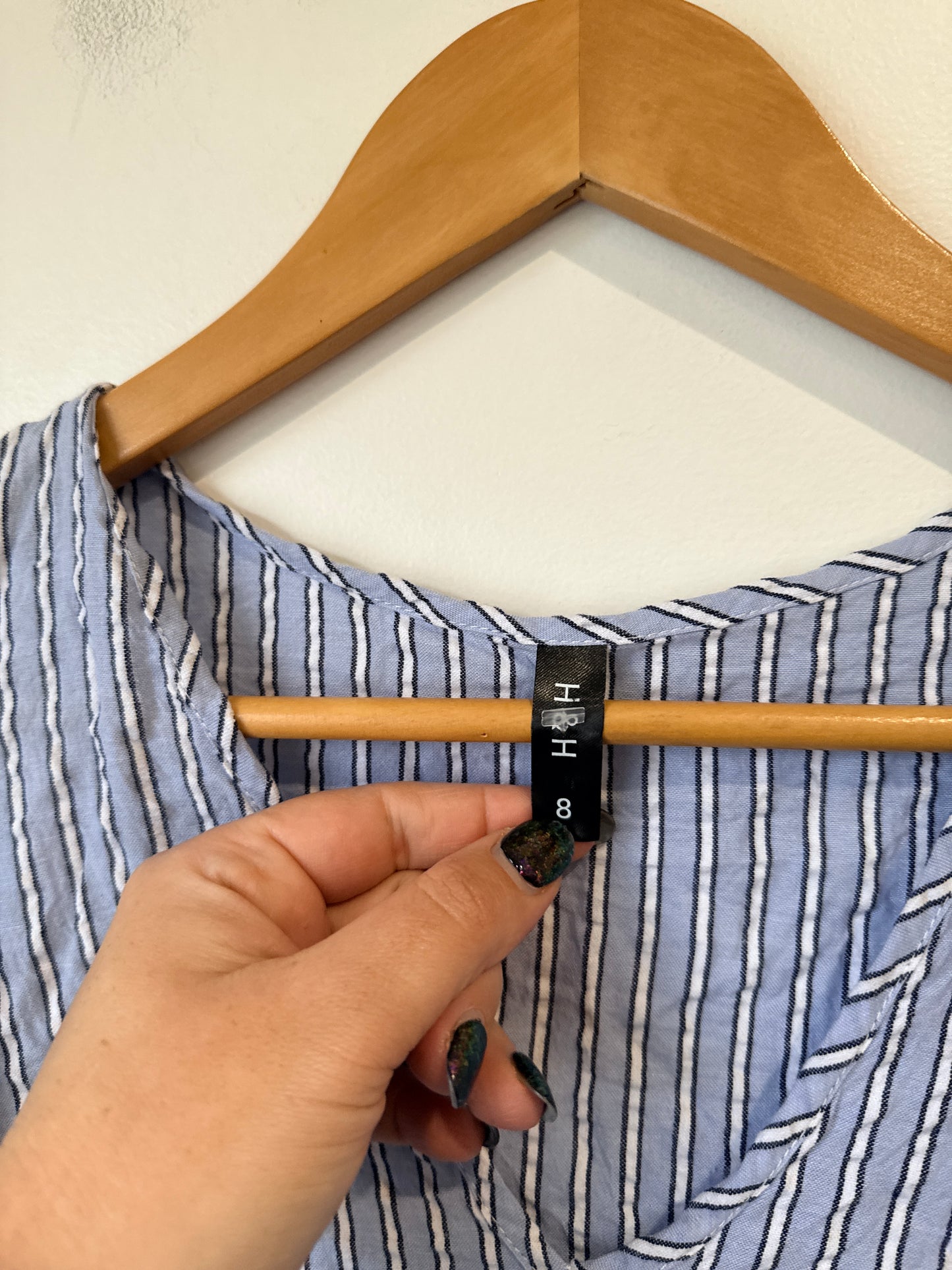 H & H Striped Skater Dress Size 8