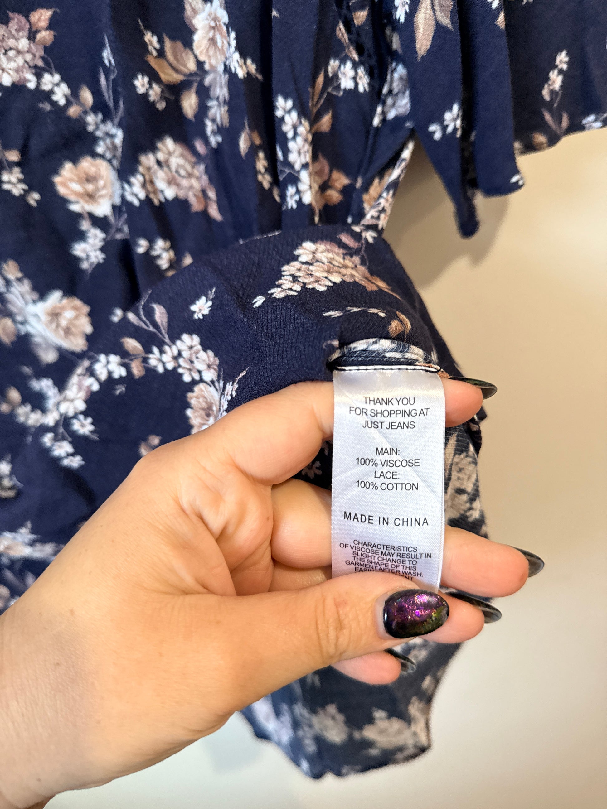 Just Jeans Floral Top Size 14