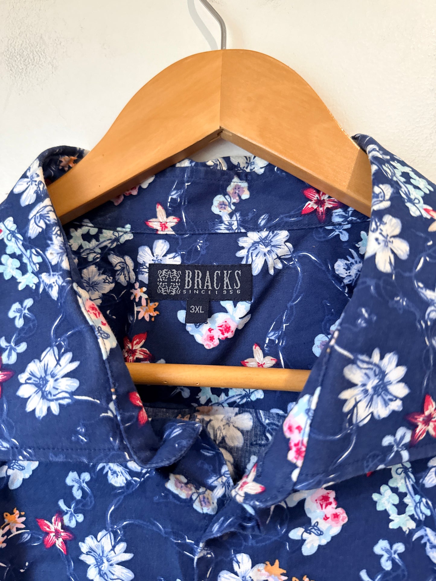Bracks Floral Print Casual Shirt Size 3XL