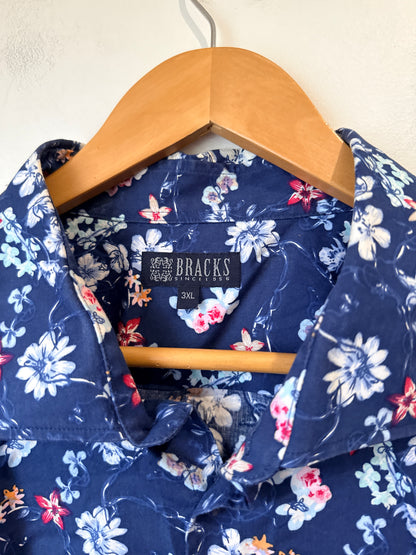 Bracks Floral Print Casual Shirt Size 3XL