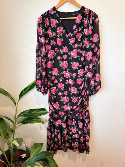 Shein Floral Long-sleeve Dress Size L