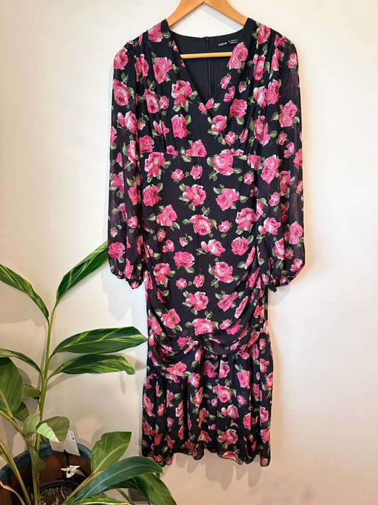 Shein Floral Long-sleeve Dress Size L