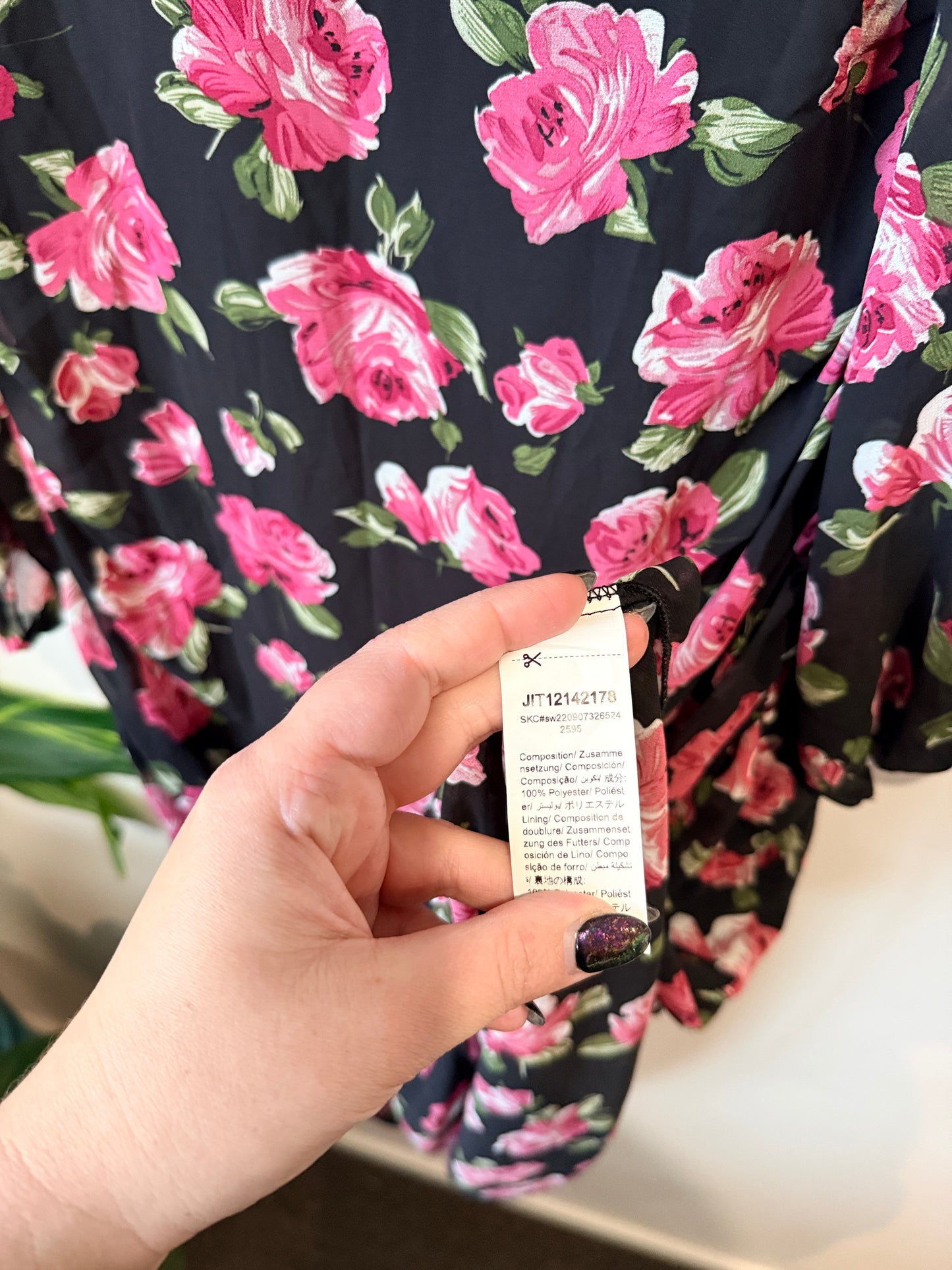 Shein Floral Long-sleeve Dress Size L