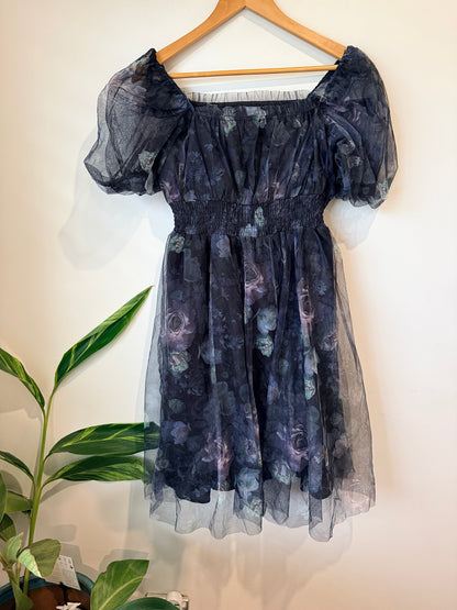 Mirrou Floral Mesh Fit&flare Dress Size 12