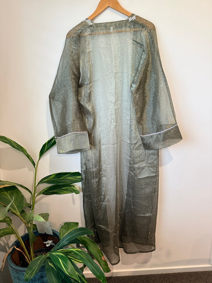 Shimmering Open Front Duster Abaya Size 54 | U/Arm to U/Arm 62cm
