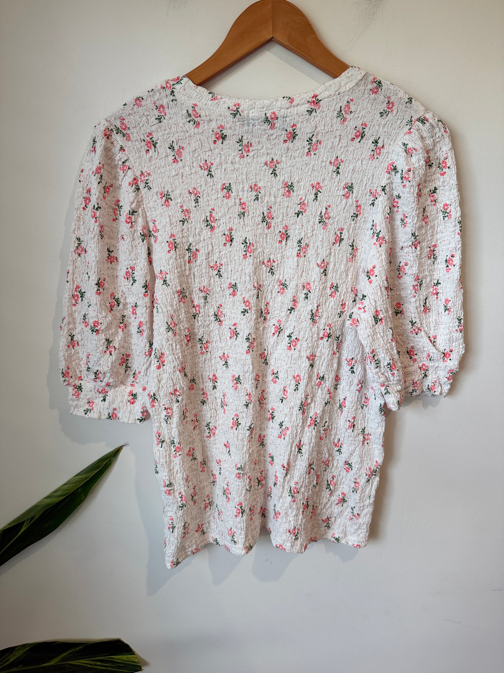 Mirrou Floral Puff Sleeve Shirt Size S