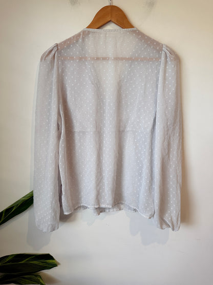 Shein Embroidered Peplum Top Size L