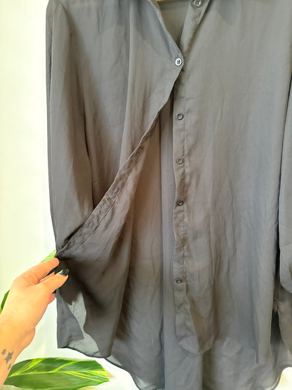 Pagani Semi-sheer Button-up Shirt Size 10