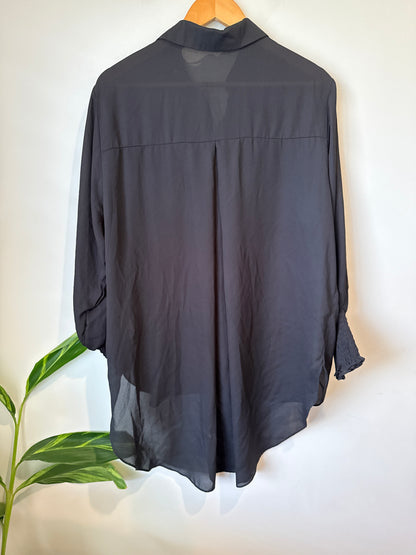 Pagani Semi-sheer Button-up Shirt Size 10