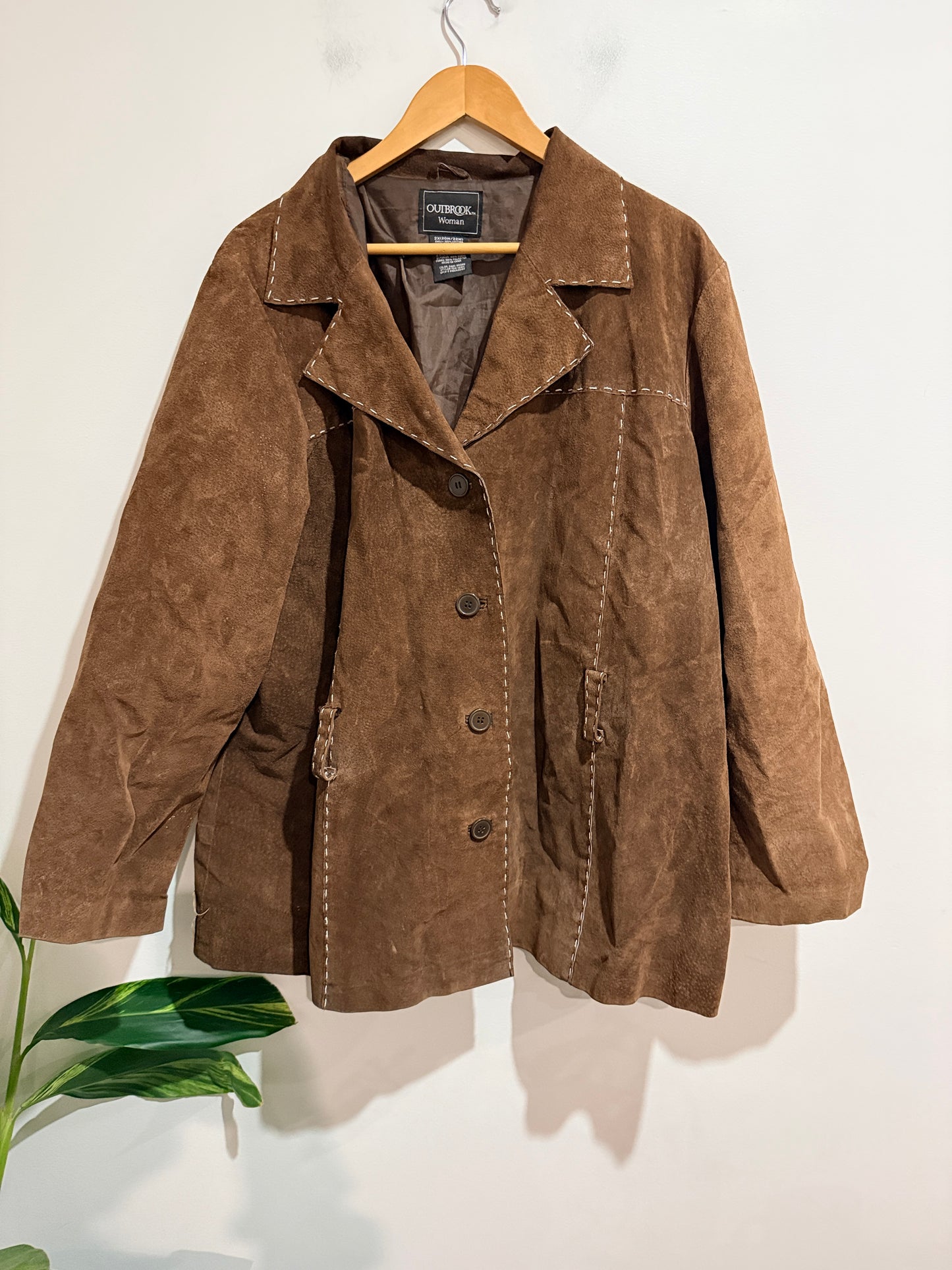 Outbrook Leather Button-up Jacket Size 2XL (20W/22W)