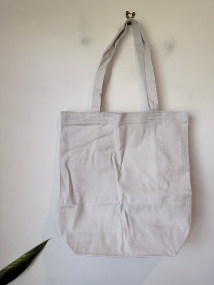 Vogue Canvas Tote Bag – Light Beige