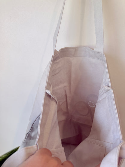Vogue Canvas Tote Bag – Light Beige