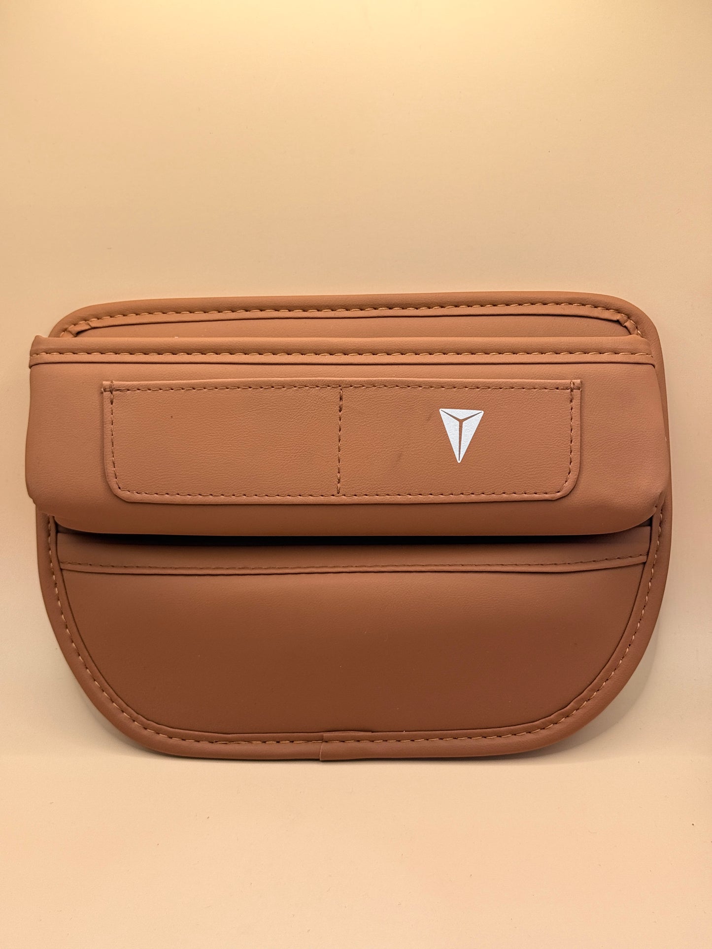 Brown Faux Leather Car Seat Gap Organizer