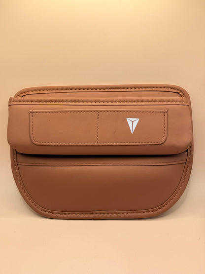 Brown Faux Leather Car Seat Gap Organizer