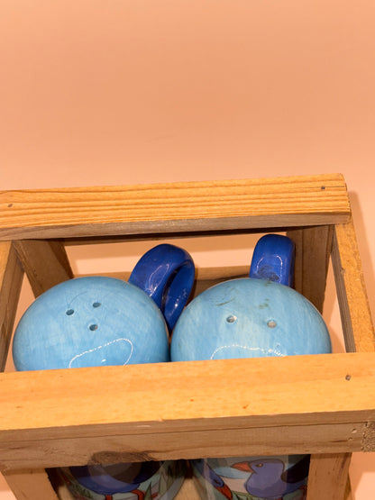 NZ Pukeko Salt & Pepper Shaker Set with Wooden Crate