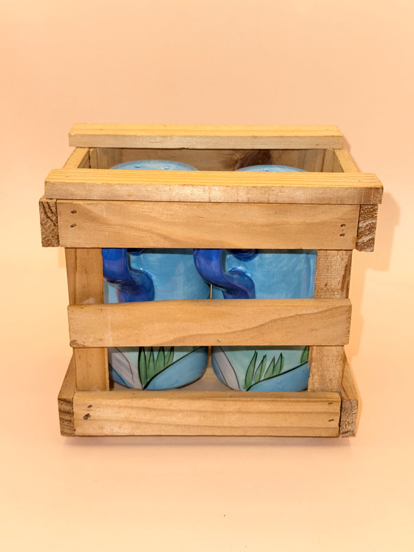 NZ Pukeko Salt & Pepper Shaker Set with Wooden Crate