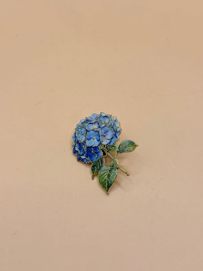 Blue Hydrangea Enamel Pin Brooch
