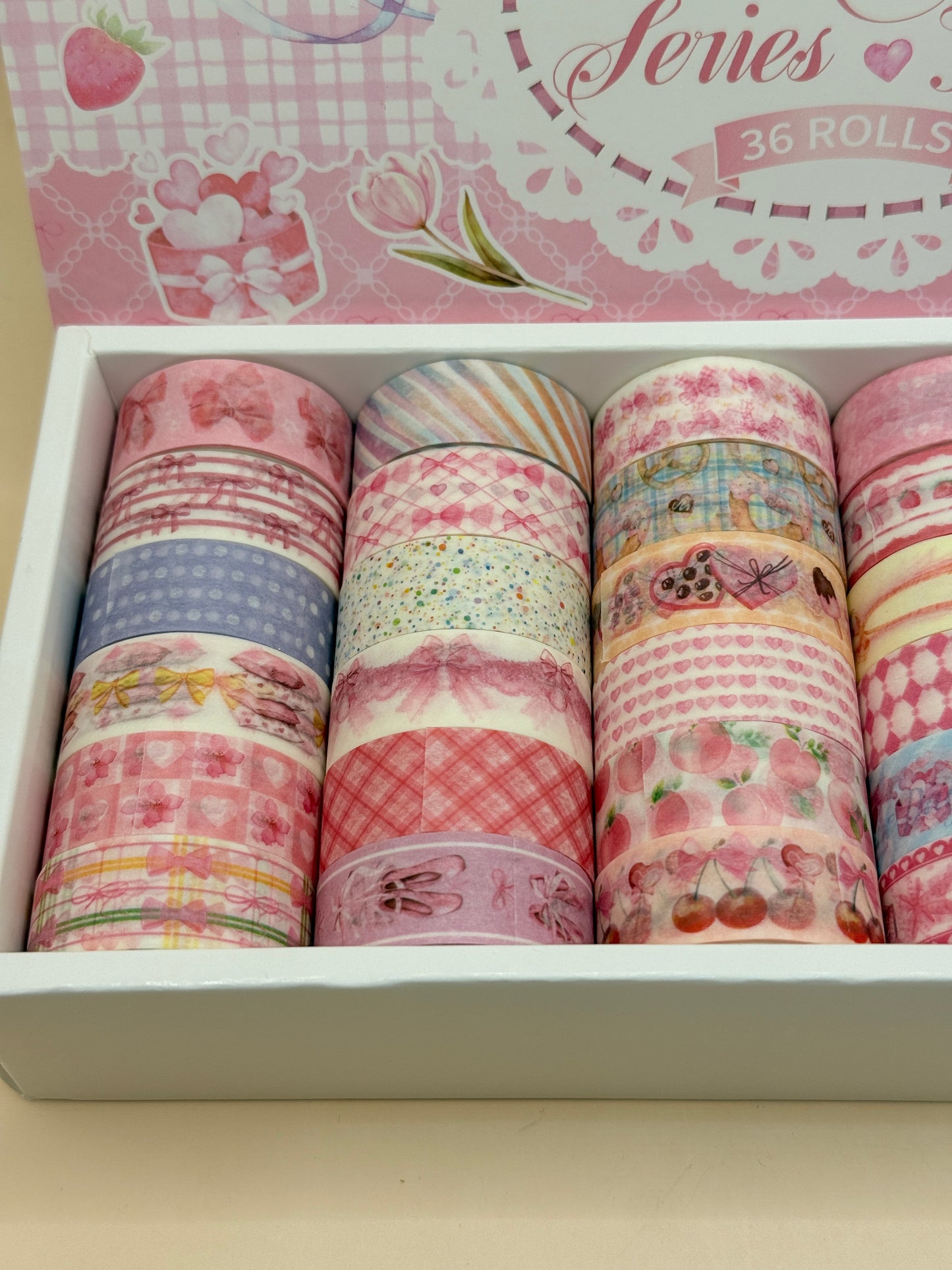 Cute Pink Series Washi Tape Set – 36 Roll Collection