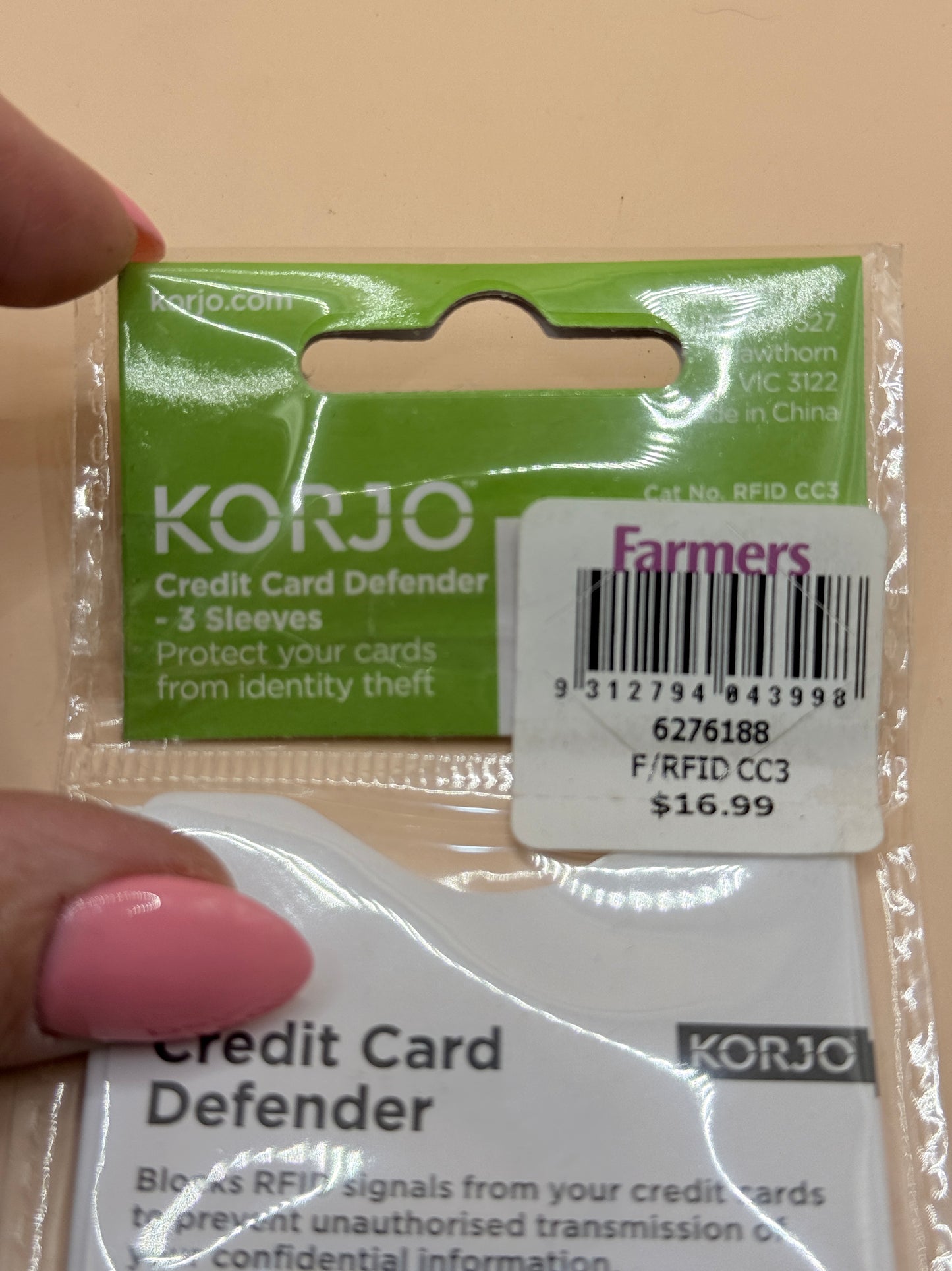 Korjo Credit Card Defender RFID Blocking Sleeves – Pack of 3