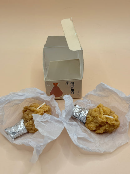 Fried Chicken Leg Candles Set of 2