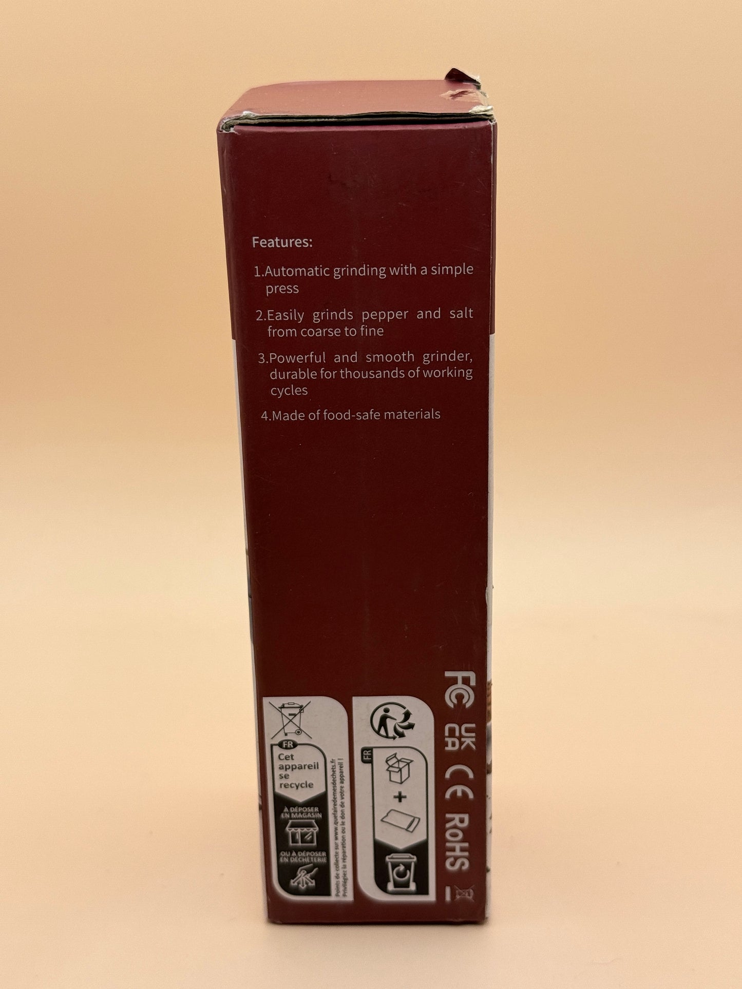 Electric Battery Operated Salt & Pepper Grinder Mill Black