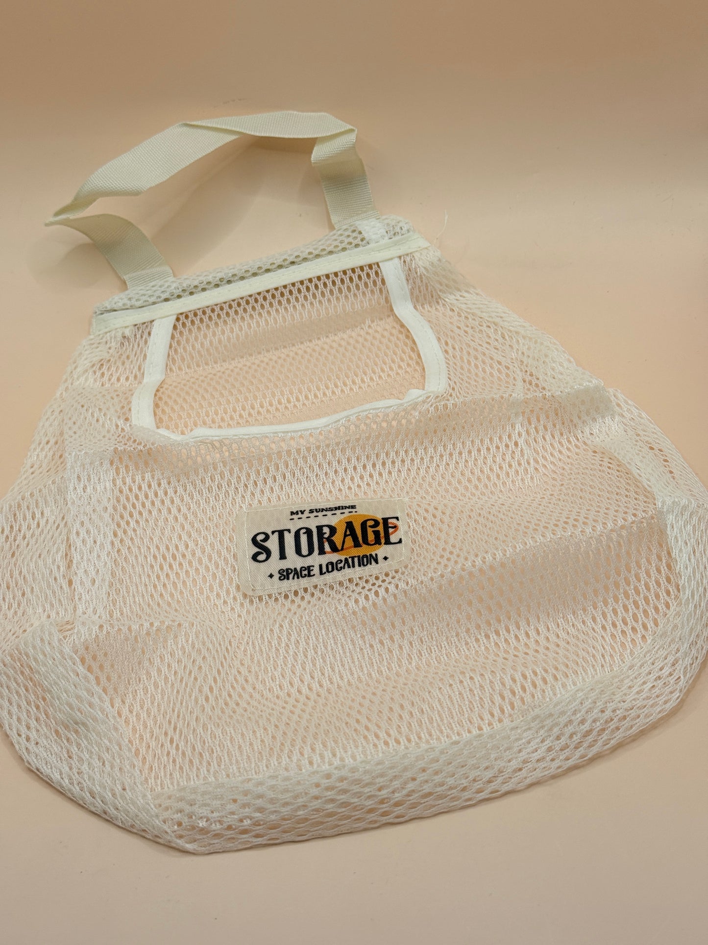 White Mesh Hanging Storage Bag Organiser Tote