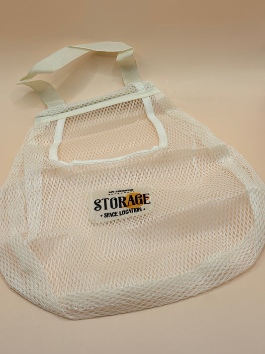 White Mesh Hanging Storage Bag Organiser Tote