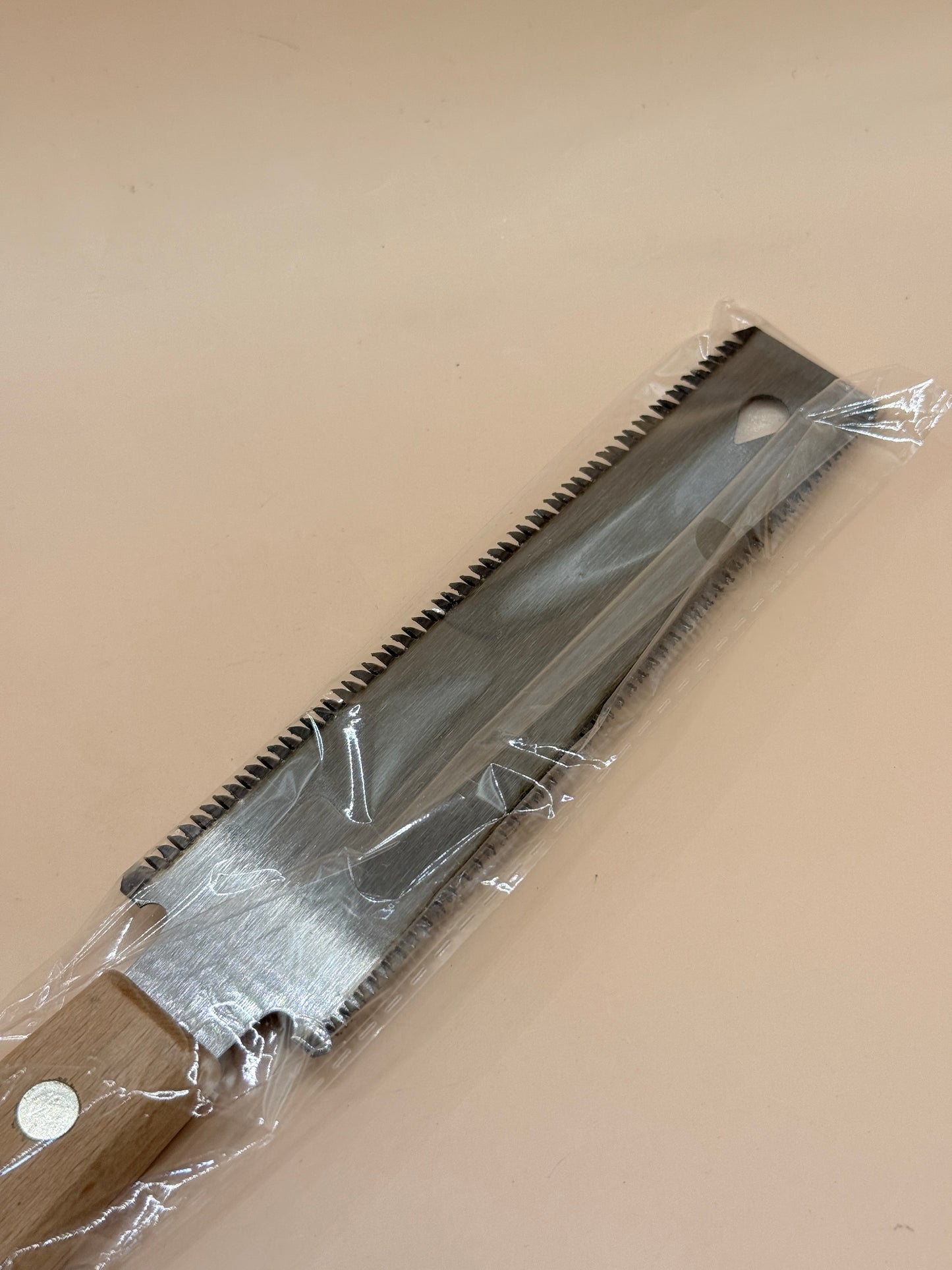 Double-Edged Hand Saw with Wooden Handle
