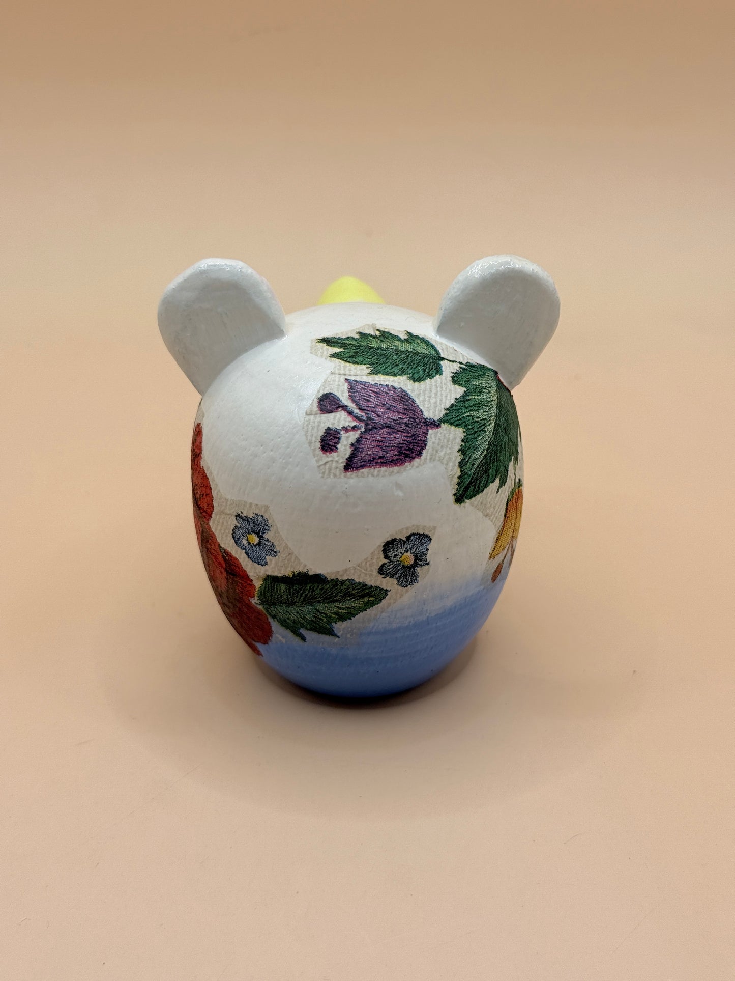 Decorative Floral Wooden Mouse Ornament