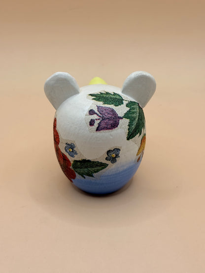 Decorative Floral Wooden Mouse Ornament
