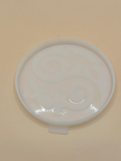 Silicone Gecko Resin Mold – Round Coaster