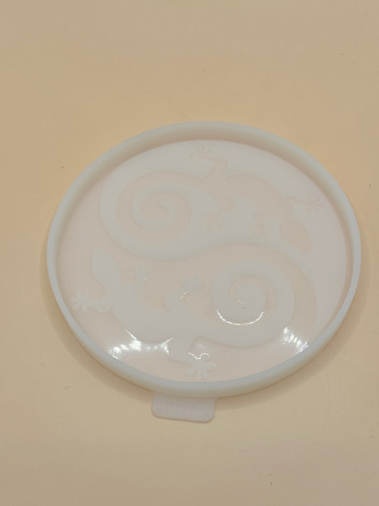 Silicone Gecko Resin Mold – Round Coaster