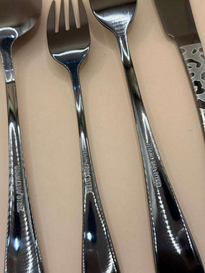 5-Piece 6-Place Setting Stainless Steel Leopard Print Cutlery Set