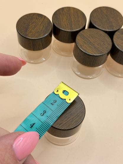 Set of 6 Mini Craft Storage Jars with Wood-Effect Screw Lids