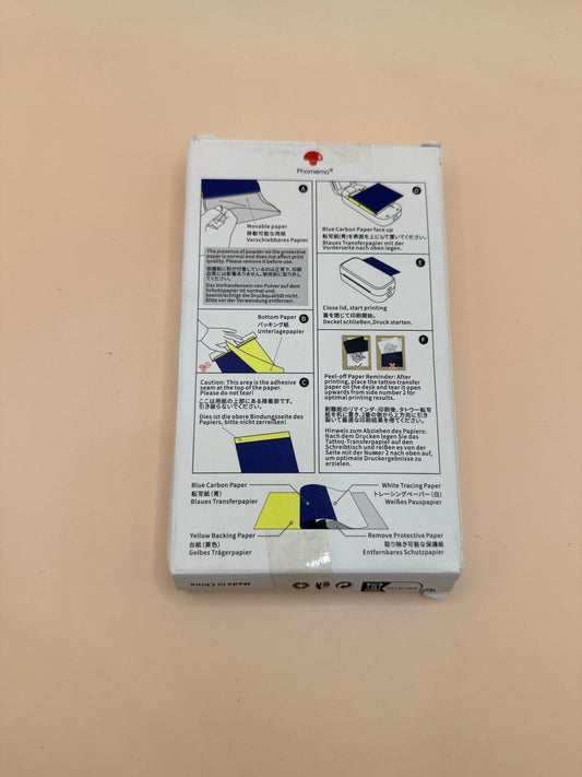 Phomemo AF31 Tattoo Transfer Paper – 100 Sheets (80mm x 133mm)
