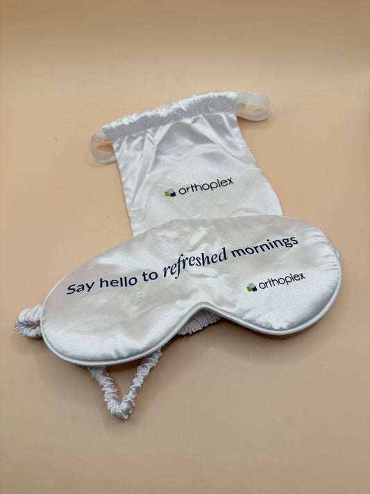 Orthoplex Satin Sleep Eye Mask with Drawstring Storage Pouch