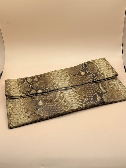 Genuine Python Snakeskin Foldover Clutch Bag