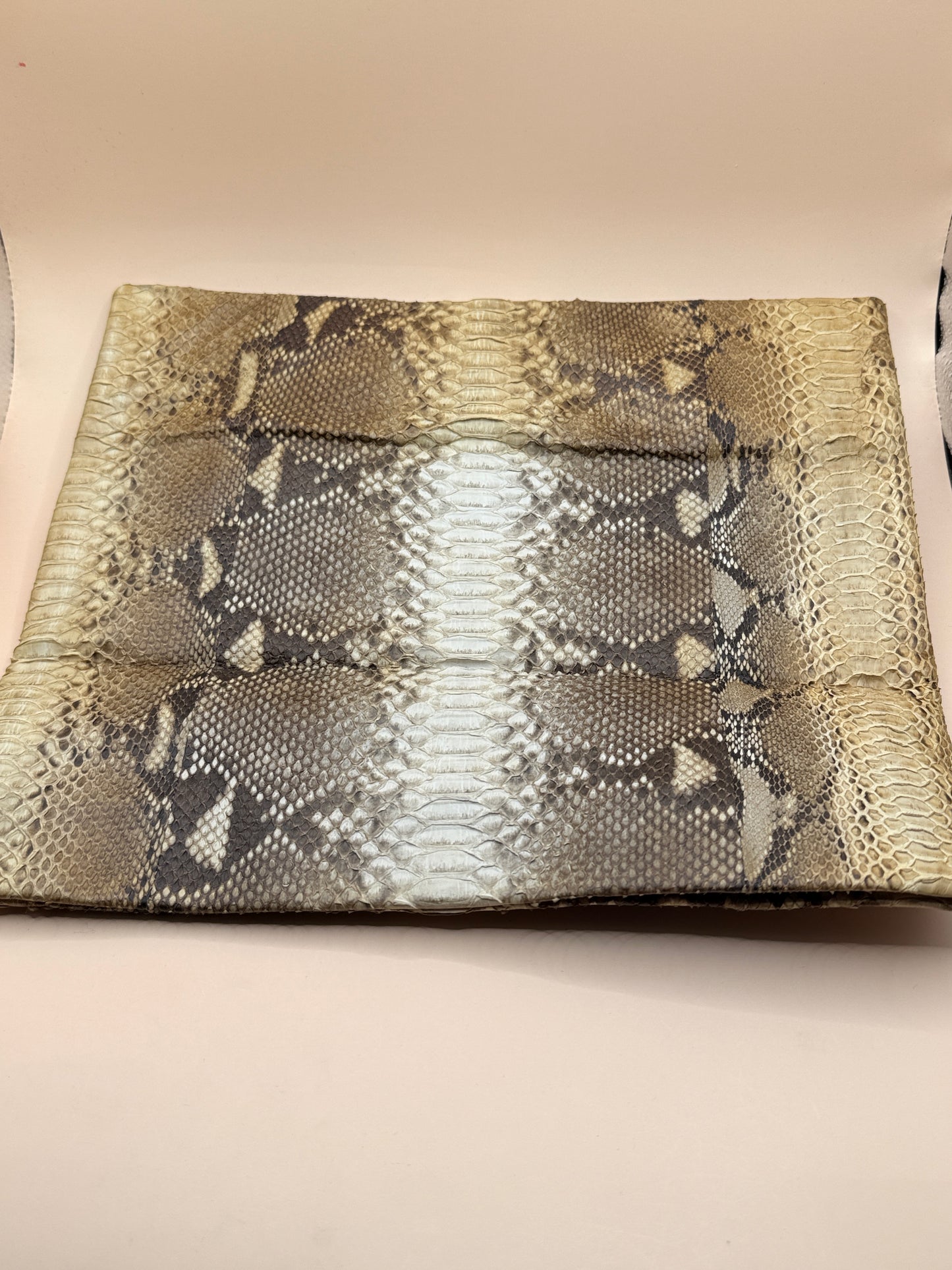 Genuine Python Snakeskin Foldover Clutch Bag