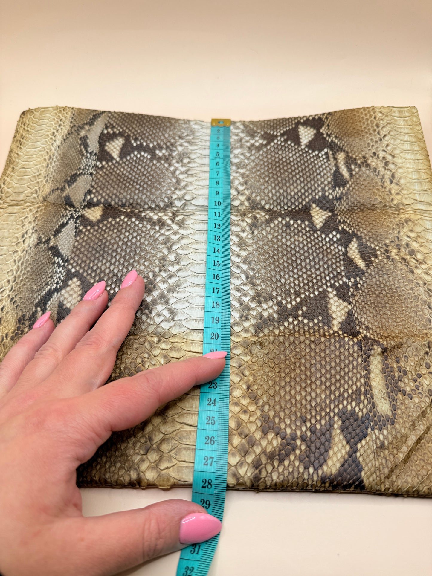 Genuine Python Snakeskin Foldover Clutch Bag