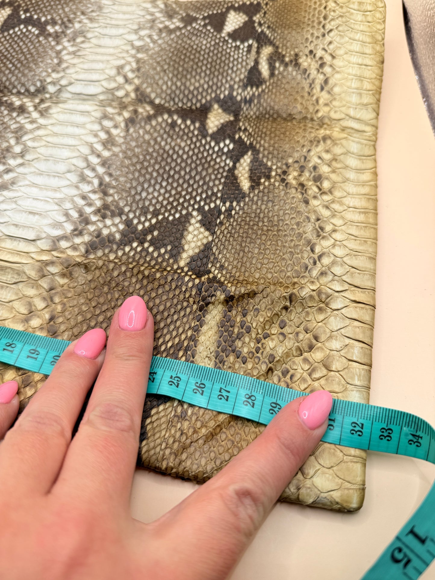 Genuine Python Snakeskin Foldover Clutch Bag