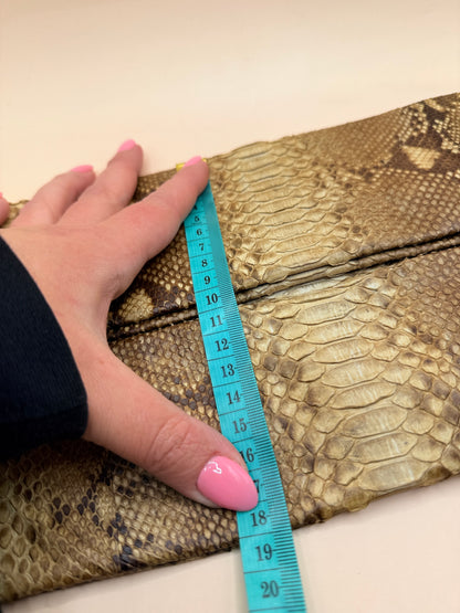 Genuine Python Snakeskin Foldover Clutch Bag