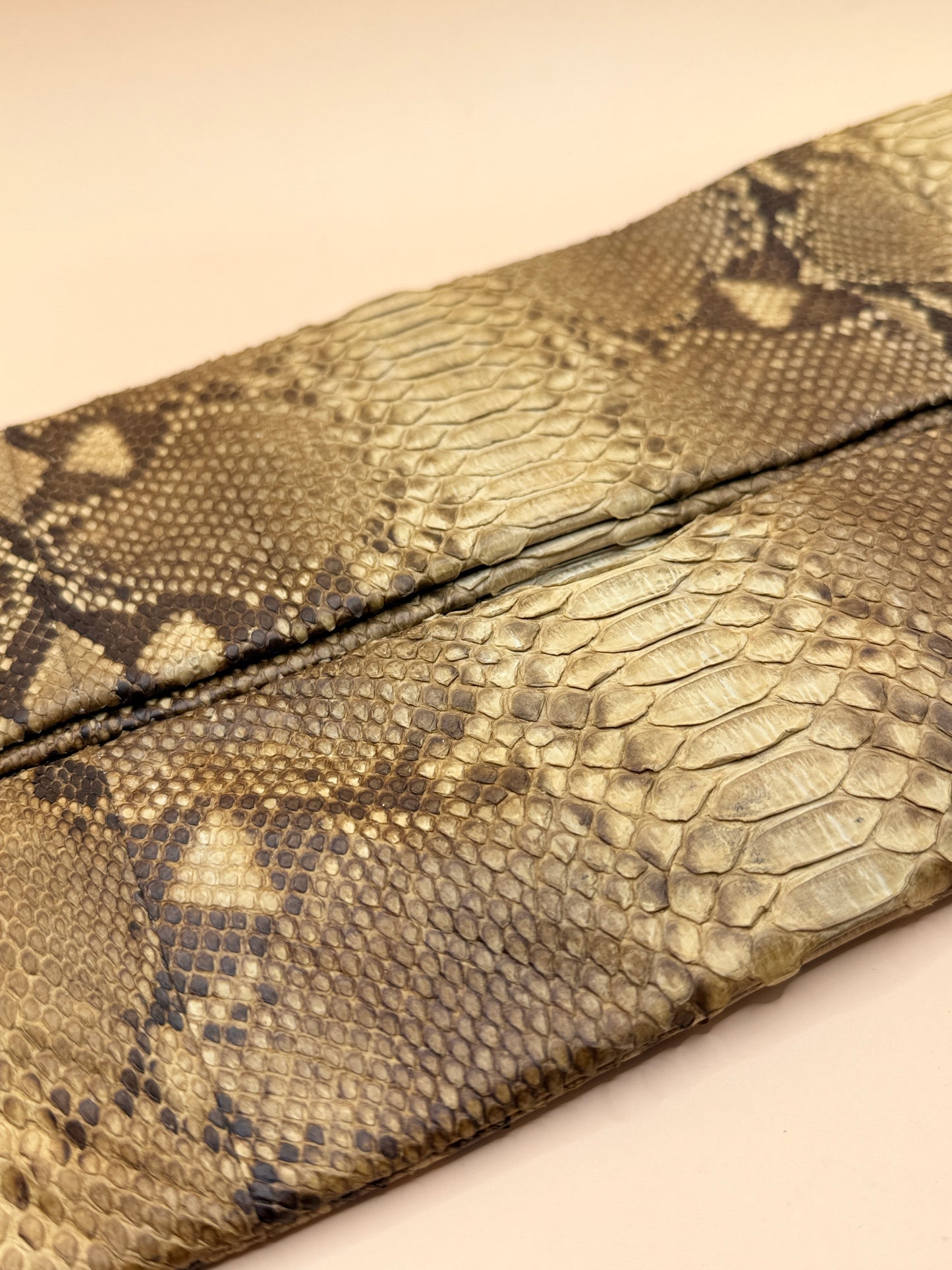 Genuine Python Snakeskin Foldover Clutch Bag