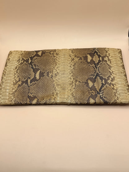 Genuine Python Snakeskin Foldover Clutch Bag