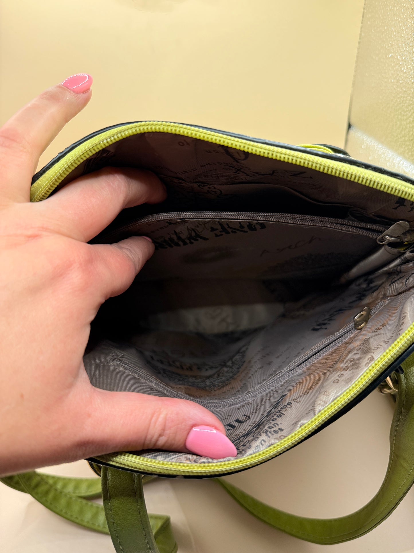 Lime Green Backpack Handbag Medium