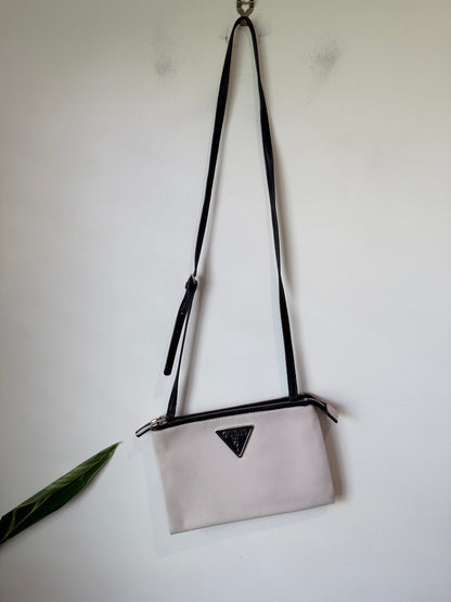 Guess White & Black Crossbody Bag Small