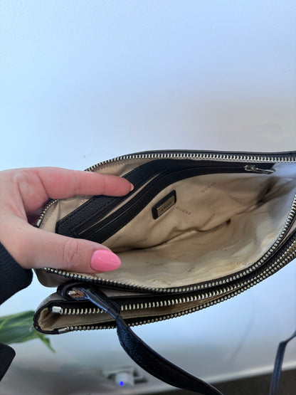 Guess White & Black Crossbody Bag Small