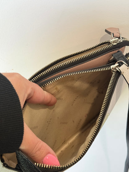 Guess White & Black Crossbody Bag Small