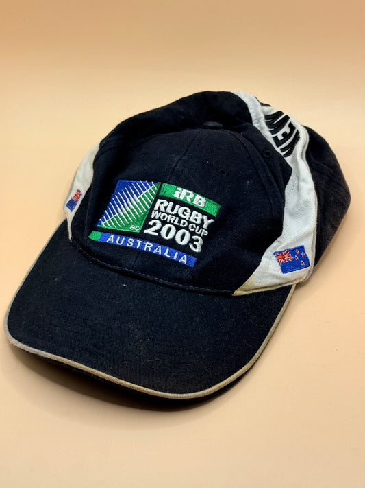 IRB Rugby World Cup 2003 New Zealand Supporter Cap Hat Black Adjustable