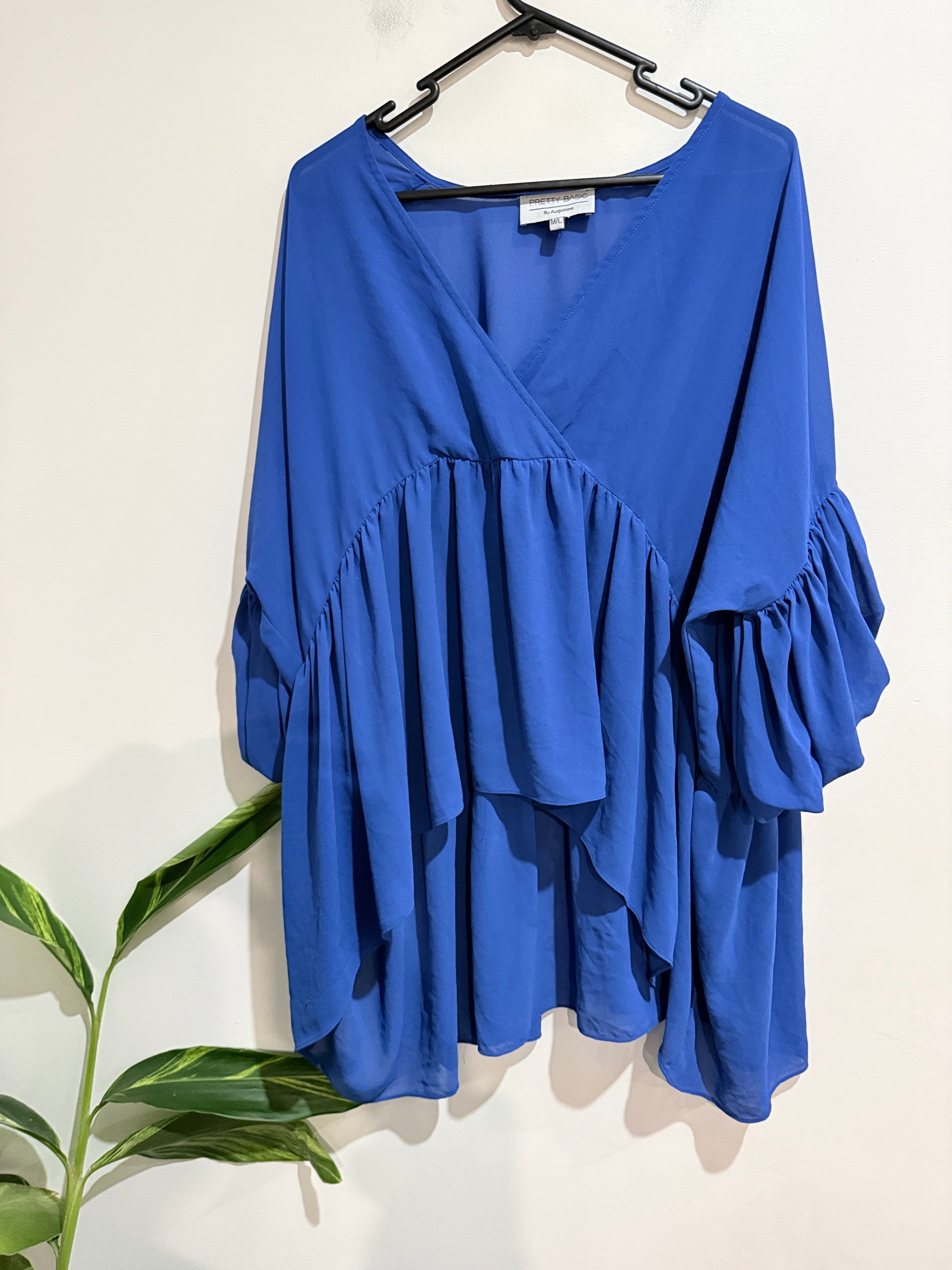 Pretty Basic By Augustine Faux-wrap Top Size M/L