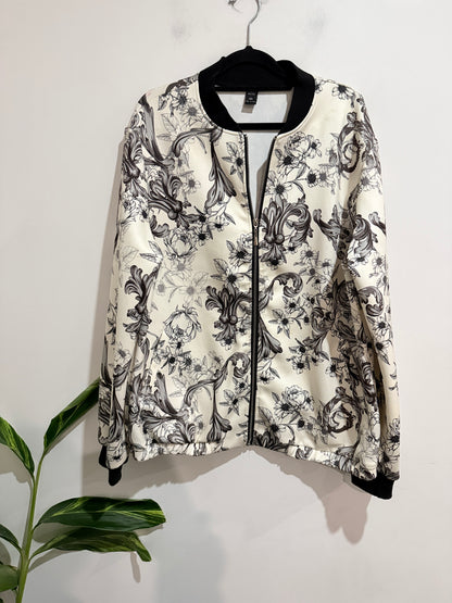 Emery Rose Floral Printed Bomber Jacket Size XXL